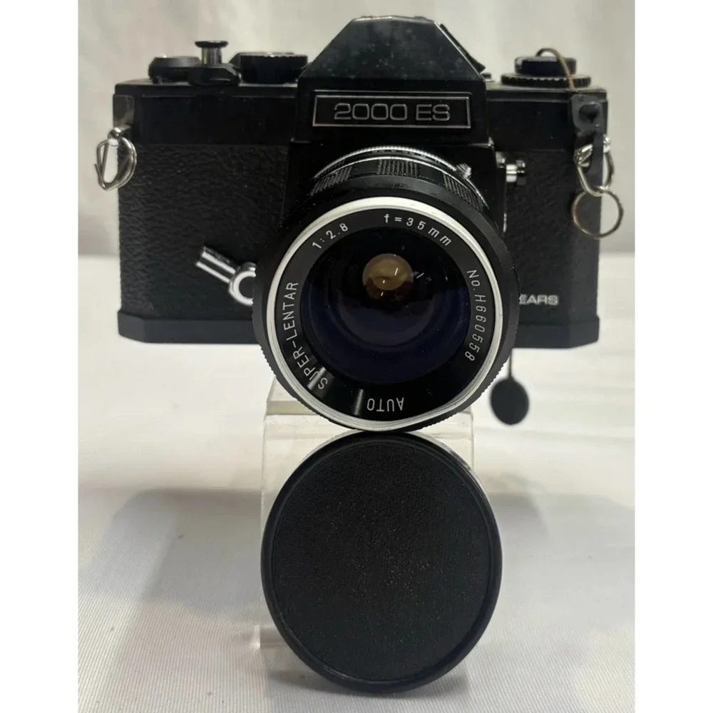 Vintage Sears Ricoh 2000 ES 35mm SLR Camera Kit w/ Lenses Flash Foam Case